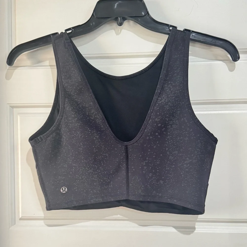 Lululemon Athletica Dark Gray Patterned Sports Bra